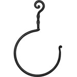 RTZEN Matte Black Towel Ring - Wrought Iron Swirl Towel Ring for Bathroom - Decorative Hand Towel Holder for Kitchen - Farmhouse Decor Black Bathroom Accessories