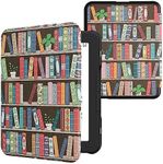 kwmobile Case Compatible with Barnes & Noble Nook Glowlight 4 / 4e Case - eReader Cover - Summer Library Blue/Green/Dark Pink