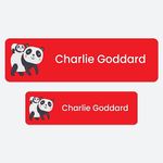 50 x No Iron Medium Personalised Stick On Waterproof Washable Name Labels Great for Clothes, School Uniform, Equipment, Shoes and Much More. School, Nursery, Day Care, Hospital - Panda