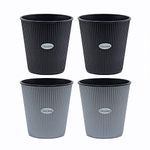 GREENON® Plant Pot 7 Inch Pack of 4 (8 Pots) Self Watering Indoor Pot | Black,Grey Outer Black Inner Flower Pot | UnFadable | Suitable for Tabletop, Window Mount Plants | Low Maintenance Gamla