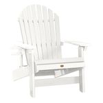 Highwood AD-KITKING1-WHE 1 King Hamilton Folding & Reclining 1 Easy-Add Adirondack Chair with Cup Holder, White