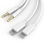 Aux Cord for iPhone,iPhone Aux Cord for Car,2Pack [Apple MFi Certified] Lightning to 3.5mm iPhone Aux Adapter Cable for iPhone14/13/12/11/XS/XR/X 8 7 6/iPad to Car/Home Stereo,Speaker,Headphone-3.3FT