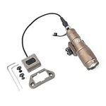 QIRUIMY M300A Tactical Torch with Pressure Pad Switch,600 Lumens Flashlight Scout Light for M-lok Keymod 20mm Picatinny Rail System (Brown)