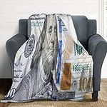 Money Throw Blanket,100 Dollar Bill