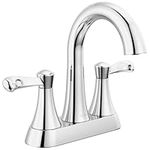 Delta Faucet Esato Centerset Bathroom Faucet Chrome, Bathroom Sink Faucet, Bathroom Sink Faucet, Drain Assembly Included, Chrome 25897LF