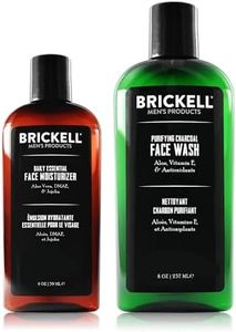 Brickell Men's Products Daily Essential Face Care Routine II, Purifying Charcoal Face Wash and Daily Essential Face Moisturizer, Natural and Organic, Unscented