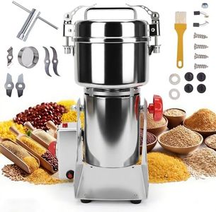 Electric Grain Mill Grinder 1000g, Commercial Grade 304 Stainless Steel High Speed Spice Grinder, Superfine Powder Grinder for Flour, Grain, Coffee Beans, Herbs, Spices & Nuts