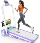 Walking Pad Treadmill with 15% Incline/RGB Light/Dual Screen Display, 3.5HP Treadmills for Home, Portable Walking Pad with Handle Bar and 4 Adjustable Incline Exercise Equipment