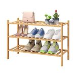 Akloya Bamboo Shoe Rack, Multipurpose 3 Tier Shoe Organizers，Small Shelfs for Shoes, Plants, Books, Living Room, Hallway Bedroom, Bathroom (3 Tier)