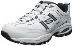 Skechers Men's Vigor 2.0 - Serpentine Sneakers, White/Navy, 14 XW US