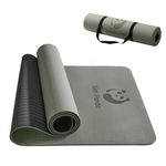 Slim Panda Yoga Mat Thick Non-Slip, Anti Tear TPE Excercise Mat for Women Men Kids, Workout Mat with Carrying Strap for Home Workout, Floor Exercise, Pilates