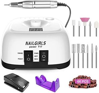 Torno de Uñas Profesional 35000RPM,NAILGIRLS 11 en 1 Torno para Uñas Acrilicas,Torno Electrico para Uñas con Pantalla y Pedal,Baja Vibración Torno Profesional para Uñas Tornos para Manicura y Pedicura