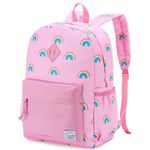 Toddler Backpack for Girls,VASCHY Kids Water Resistant Lightweight Preschool Bookbag Daypack for Children Daycare Pink Rainbow