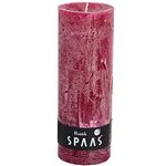 Spaas Rustic Unscented Pillar Candle, 95 Hours, Cardinal Red, D 68 mm x H 190 mm