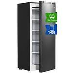 CHiQ FSD140D4EU Upright Freezer, 145L, E, 5 Levels, 12-Years Free Warranty on The Compressor,H1250 x W540 x D550, Black, 2023 New