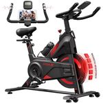 Dripex Exercise Bike for Home Use with Adjustable Seat & Resistance - Ultra-Silent Stationary Bike with Bidirectional Flywheel, LCD Monitor, Pulse Sensor, Castor (Newest Upgraded Version)