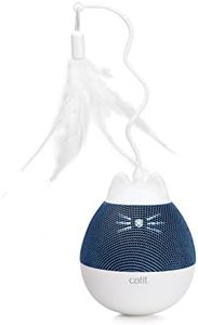 Catit PIXI Spinner Jouet Electronique pour Chat Blanc et Bleu