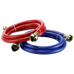 Rubber Washing Machine Hoses Burst Proof Water Supply Lines for Washer Hoses 4FT Washer Machine Hot and Cold Water Hoses, Pressures Up to 1500 PSI (2 Pack)