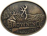 Deer Country Hunting Fishing Belt Buckle Bronze