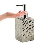 YOUSIS Soap Dispenser,Bathroom Lotion Hand Pump Dispenser Foaming Soap Dispenser for Kitchen Hand Wash Dispenser (Square Bottle-Silver)