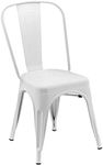 CafePro Replica Tolix Cafe Chair High Back Dining Chairs-WHT, Desk Chair, Dining Set, Bar Stool, Outdoor Chair, Gaming Chair, Bedroom Furniture, Office Chair, Study Desk, Home Decor, Beach Chair