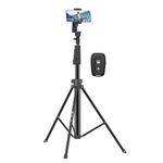 Tygot X-1 67 Inch (170cm) Aluminium Tripod with Bluetooth Remote, Mobile Holder, Phone Stand for Ring Light, GoPro & Camera, Light Stand for Video Recording, Shooting, Streaming, Reels, YouTube