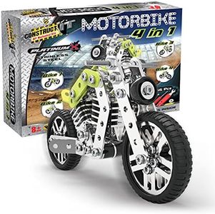 Construct IT Platinum X 4-in-1 Motorbike - Motorbike Construction Set - STEM Education Toys for 8+ Year Olds - Build Your Own Motorcycle