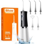Bitvae Water Dental Flossers for Teeth, Cordless Flosser with 3 Modes & 5 Intensities, Water Teeth Cleaner Picks for Cleaning, IPX7 Waterproof & Rechargeable, Portable for Travel, Jet Black