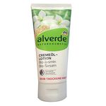 Alverde Cream-Oil Body-Lotion with Organic Jasmine & Organic Sesame for Dry & Very Dry Skin – Not Tested on Animals / Natrue Certified Natural Cosmetic – 200ml