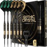 IgnatGames Premium Steel Tip Darts – 6 Pack Brass Barrels with Aluminum Shafts, 16 GlideXPro Flight Set, Tool Kit & Giftable Case