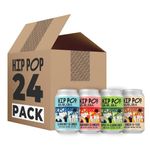 Hip Pop Kombucha, Mixed Flavour Case, Low Calorie, 100% Natural, Vegan, 24 x 330 ml