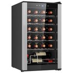 Koolatron 24 Bottle Wine Cooler Black Compressor Wine Fridge | 2.4 cu ft (68 L) Freestanding Wine Cellar | Red White & Sparkling Wine Storage | UV-Blocking Glass | Home Bar Kitchen Apartment Condo