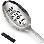 YTNONT My Peanut Butter Spoon Stainless Steel Spoon, Spoon for Peanut Butter Lovers, Unique Dessert Spoon Gifts for Moms, Dads, Boys, Girls, Kids Birthdays, Christmas, and Valentine's Day Gifts