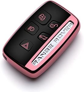 ZSPDACC Pink Key Fob Cover Compatible with Land Rover and Jaguar car Key Chain Holder Case Protector Discovery Range Rover Evoque Velar Sport Jaguar E-Pace F-Pace F-Type XE XF XJ Accessories