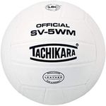 Tachikara SV5WM Full Grain Leather Practice Volleyball, White