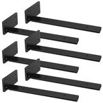 Riuog 6 Pack Shelf Bracket, Floating Invisible L Shelves Brackets, Industrial Metal Shelf Bracket Hardware Supports, Brackets for Shelves (Black, 30CM(11.8in))