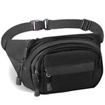 Bumbag Waist Bag, Waterproof 4 Zip Pockets Fanny Pack Running Waist Pack Bag Adjustable Belt Waistpacks for Outdoors,Travel,Sport, Hiking