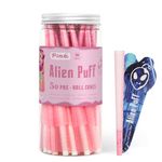 yacool Pink Kingsizeslim Pre Rolled Cones 50 Pack, 109MM Colored Rolling Cones with Tips & Packing Tubes Included, 50 Cones Slow Burning and Ultra Thin Rolling Papers, Tobacco Accessories for Smoking