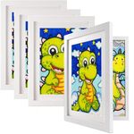Tearstone Kids Art Frame, 4 Packs Artwork Picture Frames for Children, 8.7x11.8” Front Opening Kids Display Changeable Storage Frame Holds 150 Pcs for Children Art Projects, School, Home and Office