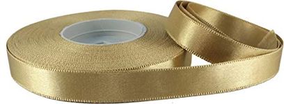 Aarti Multi-Purpose Golden Color Satin Ribbon Roll of 18 Meters Approx for Parties Decorations,Invitation Card, Gift Wrapping, and Craft, Project Work (0.5 inch)