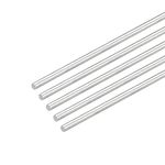 MECCANIXITY 304 Stainless Steel Round Rods, 4mm x 450mm Solid Shaft Rods for DIY Craft Model Car Helicopter Airplane, Pack of 5
