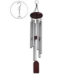 KIKISML Wind Chime, Classic Wind Chimes for Outdoor Indoor Decor Smooth Melodic Tones Chime for Garden Patio Balcony and Home - 29 Inch with 6 Tubes & DIY Pendants for Outdoor Garden Patio Decor