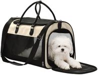 PET MARVEL Cat Carrier Soft Sided Large for Pet Dogs up to 25 Lbs, Airline Approved Mesh Pet Travel Bag, Breathable Bite-Resistant Fabric with Removable Washable Mat