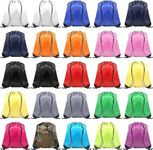 25Pcs Drawstring Backpack Bulk Drawstring Bags with String DIY Gym Sport Traveling Sackpack for Boys Girls Women Men (colorful)