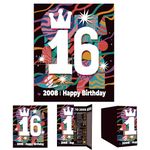 qiqee Canada 2024 16th Birthday Greeting Card, 16 Year Old Birthday Gift Card,Memory Back in 2008（Envelope）