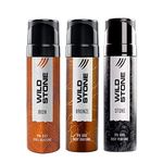 Wild Stone Iron, Bronze and Stone Perfume Body Spray Combo for Men, Pack of 3 (120 ml each) | No Gas Deodorant for Men