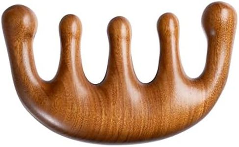 Pettine per massaggio in legno con denti larghi, Pettine per denti rotondi per massaggiare il cuoio capelluto, Strumento di massaggio linfatico manuale raschiato, Pettine Gua Sha.