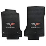 Lloyd Mats Signature Rubber All Weather Floor Mats for Corvette C6 2005-2007.5, 2pc Front Mats (Post Fastener)