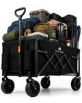 Voyager Lightweight Camping Wagon 120L, 100kg Folding Utility Trolley with All-Terrain Wheels, Compact Collapsible Cart for Festival Shopping, Picnic, Garden, Fishing, Beach & Camping (43x66x44cm)