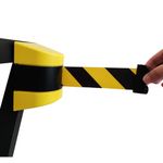 Magnetic Belt Barrier Retractable - 3/5/10m Wall Mount Queue Crowd Control Wall Barrier, Fixed Safety Cordon Barrier, Queuing Safety Tape Cordon, Airports, Banks, School(5m)